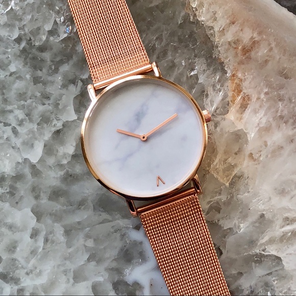 Estrella & Luna Accessories - Minimalist Marble Rose Gold Luxury Watch